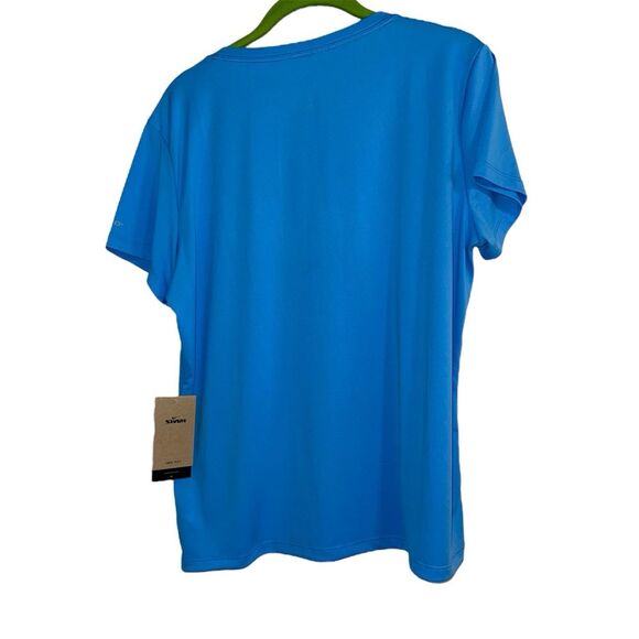 Nike Swim Dri-FIT Rash Guard Women’s Large Blue UPF 40+ Surf Shirt NWT - Picture 4 of 7